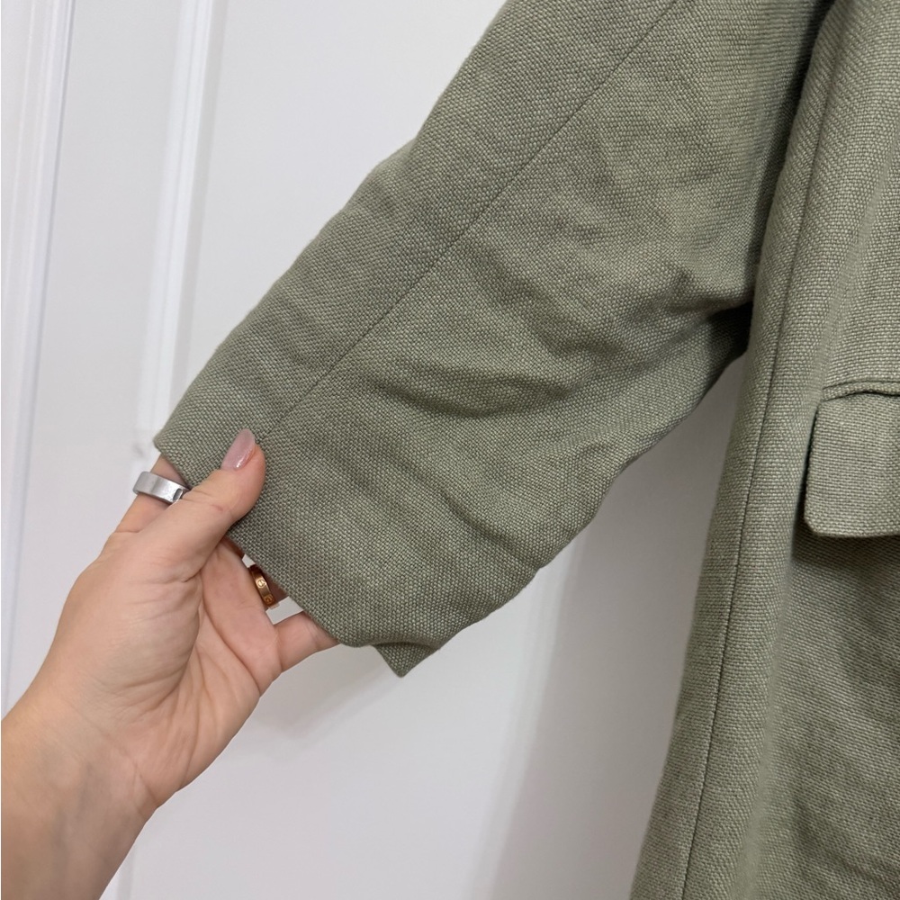 Zara Women's Sage Green Blazer Coat - Picture 13 of 14